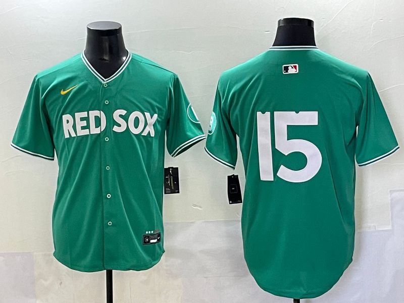 Men 2025 Boston Red Sox #15 No Name Dark Green Joint Name Nike MLB Jersey style 1